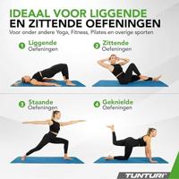 Tunturi Yogamat 8mm | Pilatesmat | Fitnessmat | 183 x 61 x 0,8 cm | Incl Draagtas | Anti Slip en Eco | Petrol Blauw - thumbnail