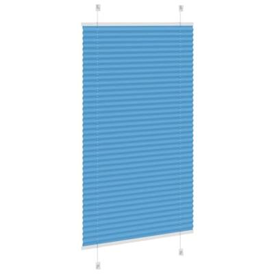 VidaXL Plissé rolgordijn 75x100 cm stofbreedte 74,4 cm polyester blauw