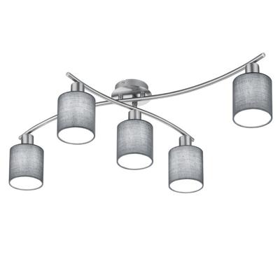 Trio PlafondlampGarda 5-lichts nikkel mat met antraciet - 605400511