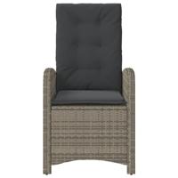 Tuinstoelen 2 st verstelbaar met kussens poly rattan grijs - thumbnail