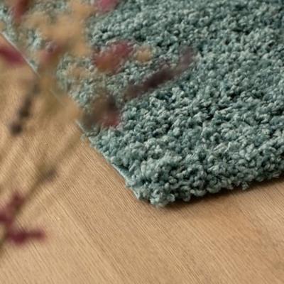 Tapeso Hoogpolig vloerkleed shaggy Trend effen - lichtblauw - 100x200