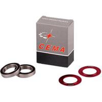 Cema kogellager set voor 24mm bottom bracket rvs rood - thumbnail
