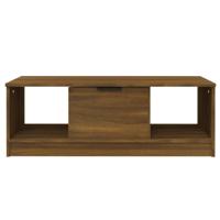 Salontafel 102x50x36 cm bewerkt hout bruin eikenkleur - thumbnail
