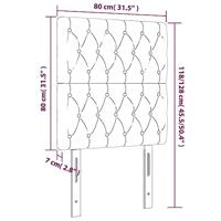 Hoofdborden 2 st 80x7x78/88 cm stof zwart - thumbnail