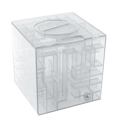 3D puzzel transparante Money Maze Bank munt Gift Box(White) opslaan