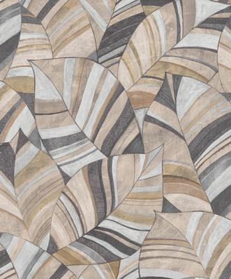 Decoprint Serenity - Native Leaves Taupe - SY27562