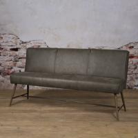 Tower Living Eetkamerbank 'Belmonte' 155cm, kleur grijs - thumbnail