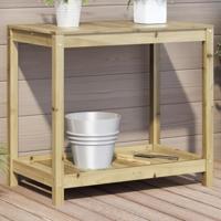VidaXL Oppottafel met schap 82,5x50x75 cm geïmpregneerd grenenhout - thumbnail