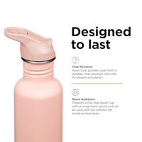 Klean Kanteen Drinkfles - classic - sportdop met flip - peach parfait - 800 ml - thumbnail