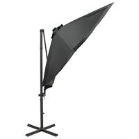 VidaXL Zweefparasol met paal en led-verlichting 300 cm antracietkleur - thumbnail
