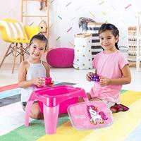 Dolu eenhoorn activiteitentafel + 30 blokken roze - thumbnail