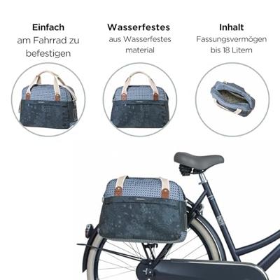 Basil bohème fietsschoudertas - enkele blauwe fietstas (18l)