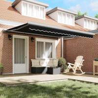 Luifel automatisch uitschuifbaar 400x300 cm zwart - thumbnail