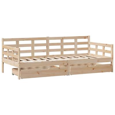 Slaapbank met lades 90x190 cm massief grenenhout