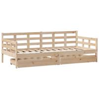 Slaapbank met lades 90x190 cm massief grenenhout - thumbnail
