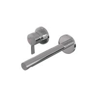 Inbouw Wastafelmengkraan Brauer Chrome Edition Coldstart Rechte Uitloop Halfronde Hendel Links Chroom Met Rozetten - thumbnail