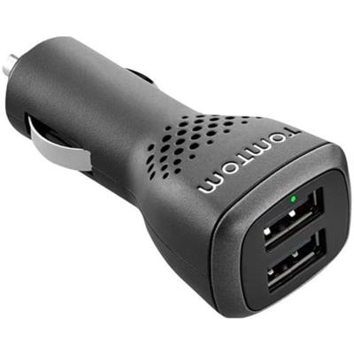 TomTom hogesnelheid dubbele autolader 12V/ 24V voor alle TomTom navigatiesystemen en andere apparaten die worden opgeladen via USB zoals smartphones of tablets