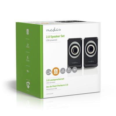 Nedis CSPR20020BK Pc-luidspreker 2.0 18 W 3,5 Mm Jack Nedis CSPR20020BK Pc-luidspreker 2.0 18 W 3,5 Mm Jack
