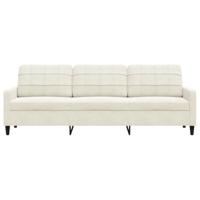 Driezitsbank 210 cm fluweel crmekleurig - thumbnail