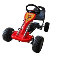 VidaXL Skelter met pedalen rood - thumbnail