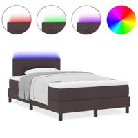 Boxspring bed met matras Donkerbruin 120 x 200 cm Stof - thumbnail