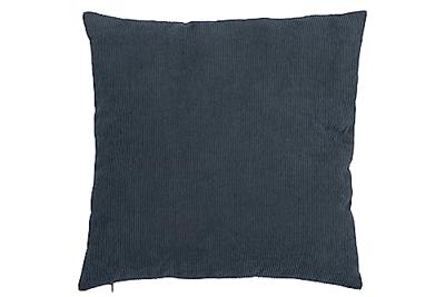 J-Line kussen Rib Vierkant - fluweel - grijsblauw