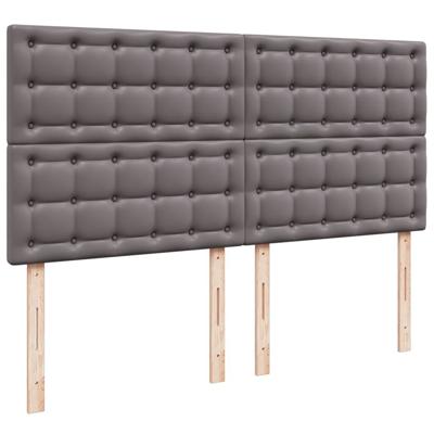Boxspring met matras kunstleer grijs 180x200 cm - thumbnail