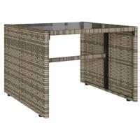 4-delige Loungeset met kussens poly rattan grijs - thumbnail