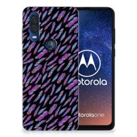 Motorola One Vision TPU bumper Feathers Color - thumbnail