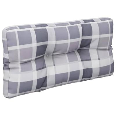 VidaXL Palletkussen ruitpatroon 80x40x12 cm stof ruitpatroon grijs