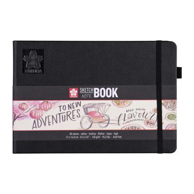 Schetsboek sakura 80 witte vellen 210x148mm zwart