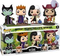Disney: Villains Funko Pop Vinyl: Maleficent/Evil Queen/Cruella De Vil/Captain Hook 4-Pack - thumbnail
