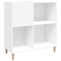 Platenkast 84,5x38x89 cm bewerkt hout wit - thumbnail
