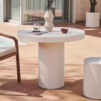 Kave Home Aiguablava tuintafel Ø90 cm cement Wit - thumbnail