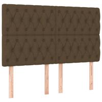Boxspring met matras stof donkerbruin 140x190 cm - thumbnail