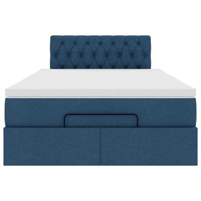 Ottoman bed met matras 140x200cm stof blauw