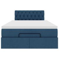 Ottoman bed met matras 140x200cm stof blauw - thumbnail