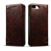 Voor iPhone 8 plus/7 plus barokke eenvoudige horizontale Flip lederen draagtas met houder & kaartsleuven & portemonnee (donker bruin) - thumbnail