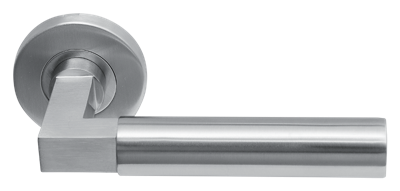 Deurklink Nova massief op rond rozet geveerd Deurklink Nova massief op rond rozet geveerd