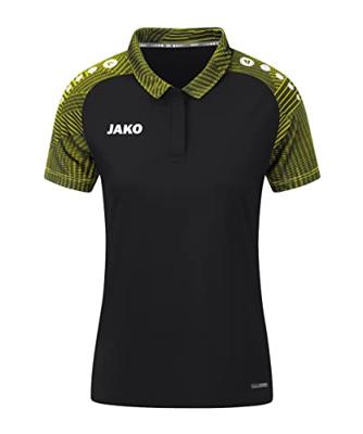 JAKO 6322D Polo Performance Dames - Zwart/Zachtgeel - 36