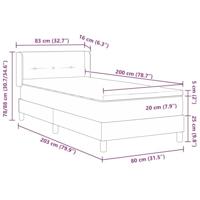 Boxspringbed met Matras in Blauw, 80 x 200 cm, Stof - thumbnail