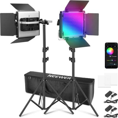 Neewer 660 PRO II 2x 50W RGB LED light kit incl. stands and carry bag