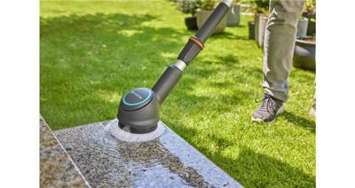 GARDENA aquabrush opzetstuk met schijfborstel, voor de aquabrush accu- multireiniger wasborstel (grijs/turquoise, 14846-20)