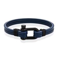 Mendes Dubbele Lederen Band - D-Shackle Royal-19cm - thumbnail