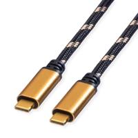 ROLINE Gold USB4 Gen3x2 kabel, C-C, ST/ST, 40 Gbit/s, 100W, zwart/goud, 2 m - thumbnail
