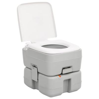 VidaXL Campingtoilet draagbaar 15+10 l hdpe grijs en wit