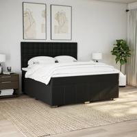 Boxspring met matras stof zwart 180x200 cm - thumbnail