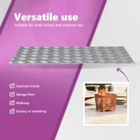 VidaXL Trap tread rechthoekig 4 pcs zilver 90 x 50 cm aluminium - thumbnail