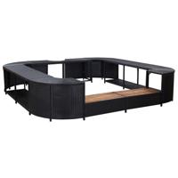 Spa-ombouw vierkant 268x268x55 cm poly rattan zwart - thumbnail