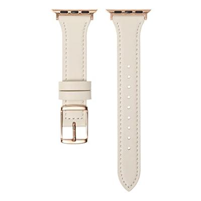 Leren bandje - Room wit - Geschikt voor Apple Watch 44mm / 45mm / 46mm / 49mm Leren bandje - Room wit - Geschikt voor Apple Watch 44mm / 45mm / 46mm / 49mm